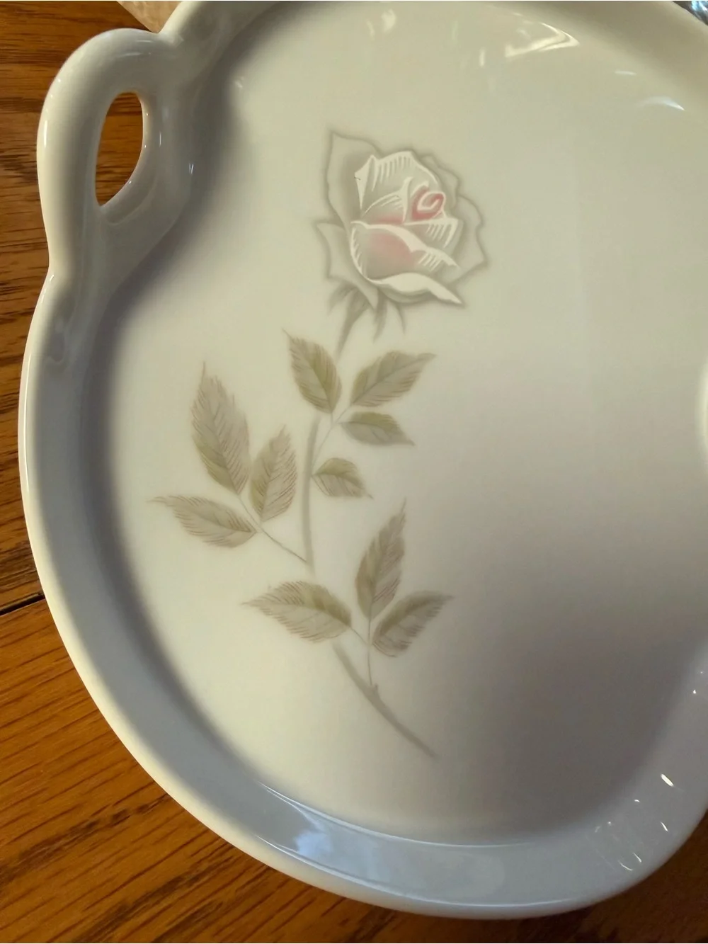 Noritake Edenrose 6343  Porcelain Serving Tray Set with Pink Rose Accents